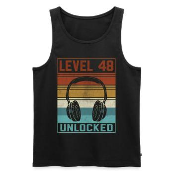 Gamer 48th Birthday Gamer - Men's Premium Organic Tank Top - black - Front - AI Model Male 178 light (178cm)