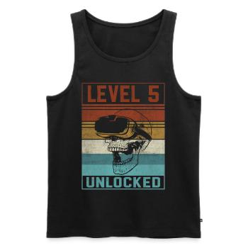 Garçon 5ème anniversaire Gamer - Débardeur bio Premium Homme - noir - Devant - Michal (187cm)