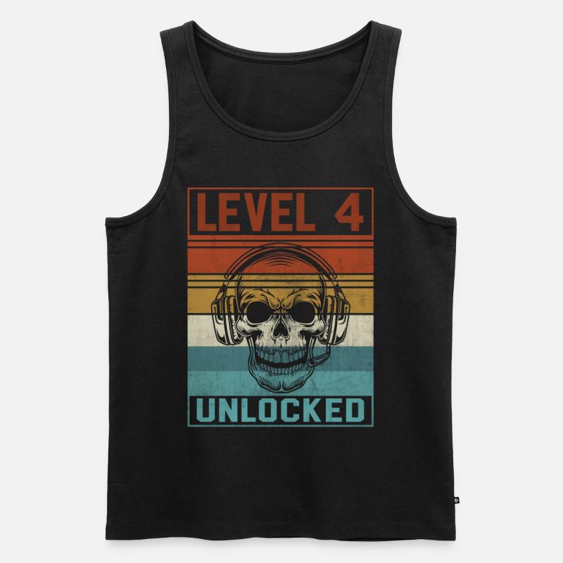 Gamer 4th Birthday - Männer Premium Bio Tank Top - Schwarz