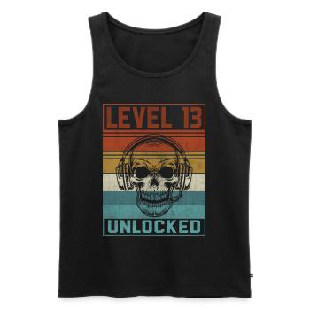 Gamer 13th Birthday - Men's Premium Organic Tank Top - black - Front - AI Model Male 178 light (178cm)