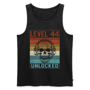 Gamer 44th Birthday - Men's Premium Organic Tank Top - black - Front - AI Model Male 178 light (178cm)