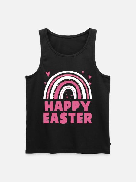 Happy Easter Women Kids Rainbow - Men's Premium Organic Tank Top - black