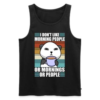 Sarcastic Panda Coffee Moody Lazy Animal - Men's Premium Organic Tank Top - black - Front - AI Model Male 178 light (178cm)