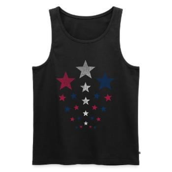 Patriotic Stars Drapeau américain Usa - Débardeur bio Premium Homme - noir - Devant - Michal (187cm)