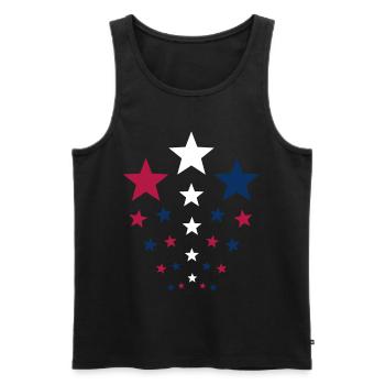 Patriotic Stars Drapeau américain Usa - Débardeur bio Premium Homme - noir - Devant - Michal (187cm)