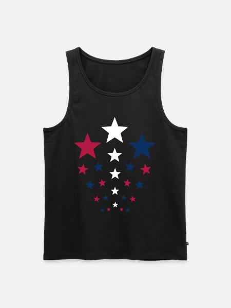 Patriotic Stars American Flag USA - Men's Premium Organic Tank Top - black