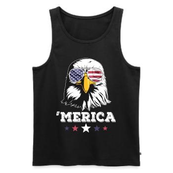 4th of July American Flag USA Sunglasses Merica Ea - Männer Premium Bio Tank Top - Schwarz - Vorne - Michal (187cm)