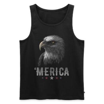 Eagle Patriotic Merica 4 juillet USA - Débardeur bio Premium Homme - noir - Devant - Michal (187cm)