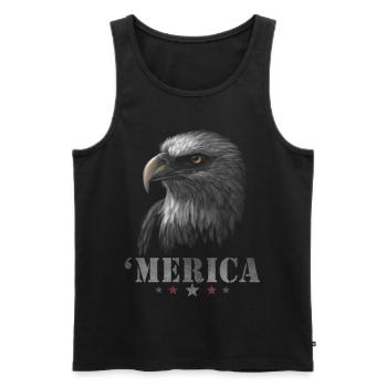 Eagle Patriotic Merica Hommes Femmes 4 juillet USA - Débardeur bio Premium Homme - noir - Devant - Michal (187cm)
