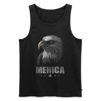 Eagle Merica Hommes Femmes 4 juillet USA Patriotique - Débardeur bio Premium Homme - noir - Devant - Michal (187cm)
