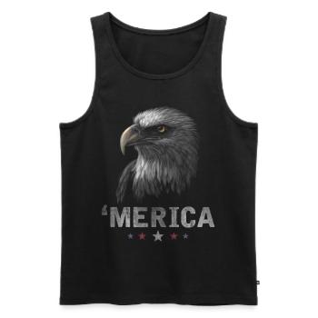 Merica Eagle 4th of July USA Patriotic - Men's Premium Organic Tank Top - black - Front - Michal (187cm)