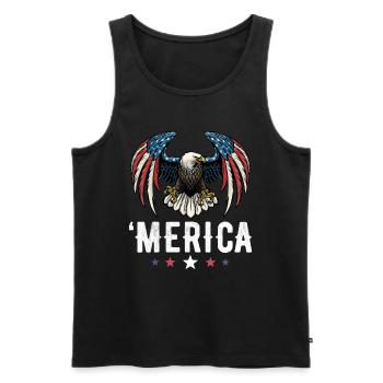 Eagle American Flag 4th of July USA Merica - Männer Premium Bio Tank Top - Schwarz - Vorne - AI Model Male 178 light (178cm)
