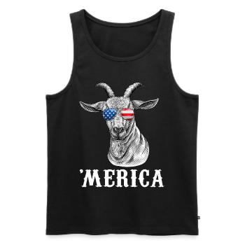 Goat 4th of July American Flag USA Merica - Männer Premium Bio Tank Top - Schwarz - Vorne - AI Model Male 178 light (178cm)