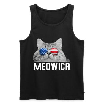 Cat 4 juillet Hommes Femmes USA Drapeau américain - Débardeur bio Premium Homme - noir - Devant - Michal (187cm)