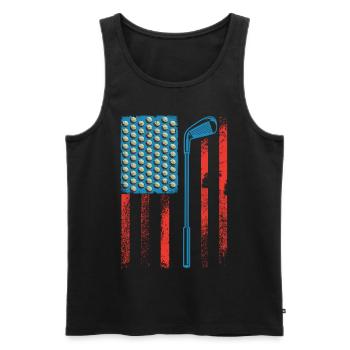 Amerika Golfspieler USA 4. Juli Golfer - Männer Premium Bio Tank Top - Schwarz - Vorne - Michal (187cm)