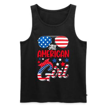 Mädchen Patriotische Frauen USA 4. Juli - Männer Premium Bio Tank Top - Schwarz - Vorne - Michal (187cm)