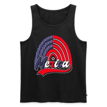 Merica 4. Juli Amerika Regenbogen USA - Männer Premium Bio Tank Top - Schwarz - Vorne - AI Model Male 178 light (178cm)