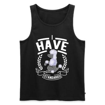 Poodle Lover Funny Standard Poodle - Men's Premium Organic Tank Top - black - Front - AI Model Male 178 light (178cm)