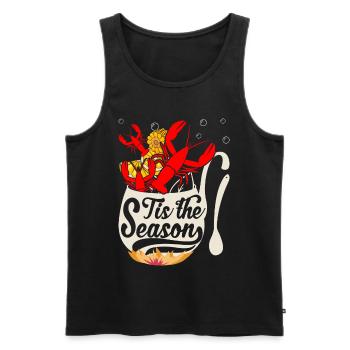 Saison des écrevisses Cuisine Drôle d’écrevisses - Débardeur bio Premium Homme - noir - Devant - AI Model Male 178 light (178cm)
