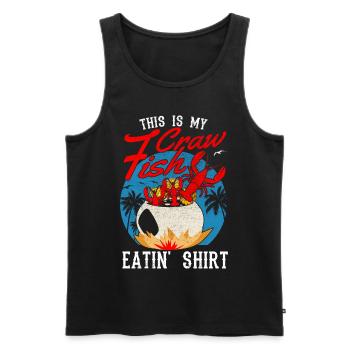 Saison des écrevisses Cuisson Aliments pour écrevisses - Débardeur bio Premium Homme - noir - Devant - AI Model Male 178 light (178cm)