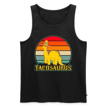 Taco Dinosaur Cinco De Mayo Fiesta - Men's Premium Organic Tank Top - black - Front - Michal (187cm)