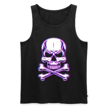 Schädel Glitch Vaporwave Dunkel Pastell Goth - Männer Premium Bio Tank Top - Schwarz - Vorne - AI Model Male 178 light (178cm)