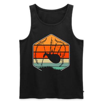 Retro Bagpipes Musical Instrument Bagpiper - Men's Premium Organic Tank Top - black - Front - Michal (187cm)