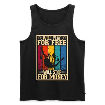 Loud bagpipe musicians bagpipers - Men's Premium Organic Tank Top - black - Front - Michal (187cm)
