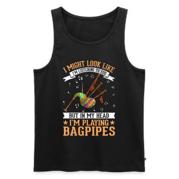 Addicted bagpipe player Music lover Funny - Men's Premium Organic Tank Top - black - Front - Michal (187cm)