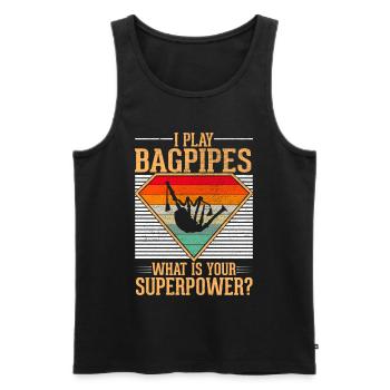 Bagpipe Musician Funny Bagpiper - Men's Premium Organic Tank Top - black - Front - Michal (187cm)