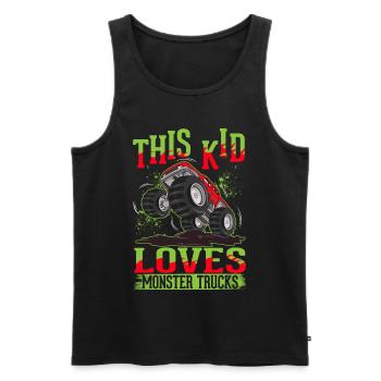Monster Trucks Filles Garçons Monster Truck - Débardeur bio Premium Homme - noir - Devant - Michal (187cm)