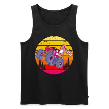 Licorne patriotique Monster Truck America - Débardeur bio Premium Homme - noir - Devant - Michal (187cm)