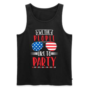 Sunglasses USA Party 4 juillet - Débardeur bio Premium Homme - noir - Devant - Michal (187cm)