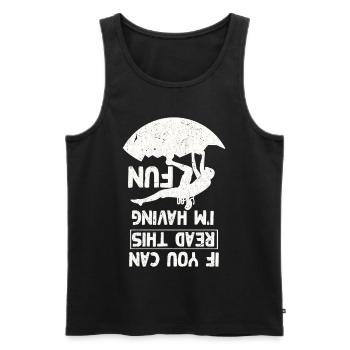 Fun Climbing Joke Bouldering - Men's Premium Organic Tank Top - black - Front - AI Model Male 178 light (178cm)