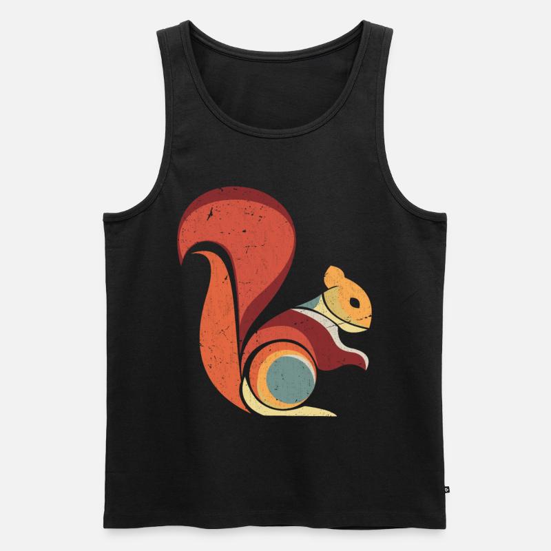 Retro Eichhörnchen Nagetier Tier - Männer Premium Bio Tank Top - Schwarz
