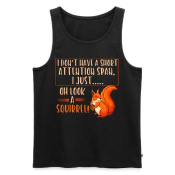 Short attention squirrels - Men's Premium Organic Tank Top - black - Front - AI Model Male 178 light (178cm)