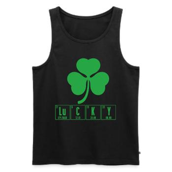 Chimie Cloverleaf Lucky St. Patrick’s Day - Débardeur bio Premium Homme - noir - Devant - Michal (187cm)