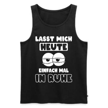Ruhe genervt Müde Morgenmuffel - Männer Premium Bio Tank Top - Schwarz - Vorne - AI Model Male 178 light (178cm)