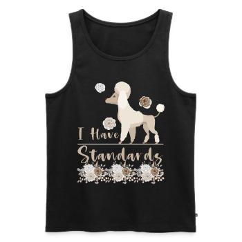 Poodle Mama Dog Funny Standard Poodle - Men's Premium Organic Tank Top - black - Front - AI Model Male 178 light (178cm)