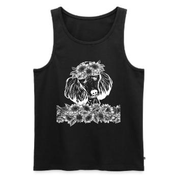Niedliche Pudel Mama Sonnenblume Pudel - Männer Premium Bio Tank Top - Schwarz - Vorne - AI Model Male 178 light (178cm)