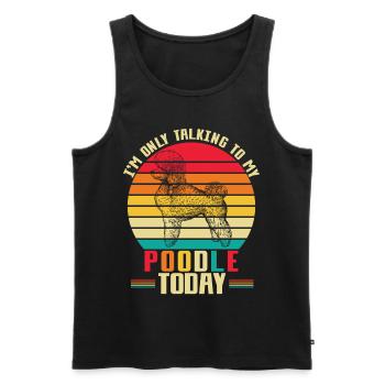 Introvertiert Pudel Mama Hund Standard Pudel - Männer Premium Bio Tank Top - Schwarz - Vorne - AI Model Male 178 light (178cm)