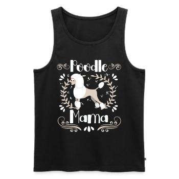Caniche Mama Chien mignon Caniche standard - Débardeur bio Premium Homme - noir - Devant - AI Model Male 178 light (178cm)