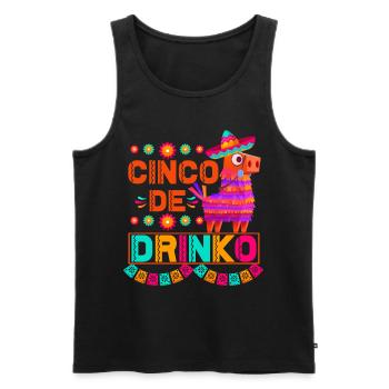 Pinata Cinco De Mayo célèbre la boisson - Débardeur bio Premium Homme - noir - Devant - AI Model Male 178 light (178cm)