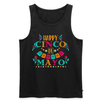 Cheerful Cinco De Mayo Mexican Fiesta - Men's Premium Organic Tank Top - black - Front - Michal (187cm)