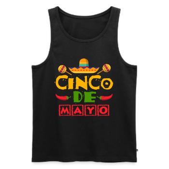 Fiesta Sombrero Cheerful Cinco De Mayo - Men's Premium Organic Tank Top - black - Front - Michal (187cm)