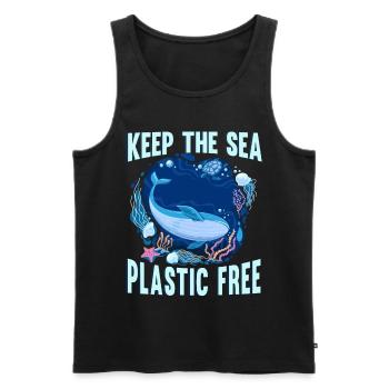 Sauvetage d’animaux Sea Earth Care sans plastique - Débardeur bio Premium Homme - noir - Devant - AI Model Male 178 light (178cm)