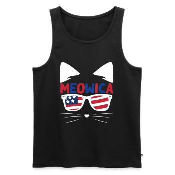 Meows America USA Patriotic Cat July 4 - Men's Premium Organic Tank Top - black - Front - Michal (187cm)
