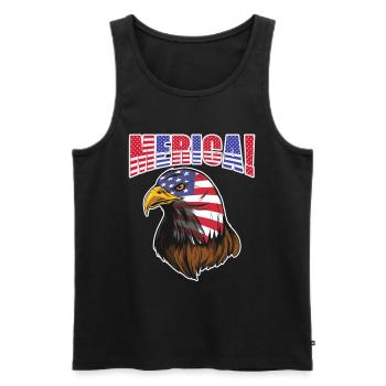 Eagle America July 4 Patriotic - Men's Premium Organic Tank Top - black - Front - Michal (187cm)