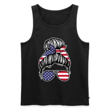America Girls Women 4 juillet Patriotique - Débardeur bio Premium Homme - noir - Devant - Michal (187cm)