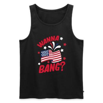 4 juillet Men Fireworks USA - Débardeur bio Premium Homme - noir - Devant - Michal (187cm)